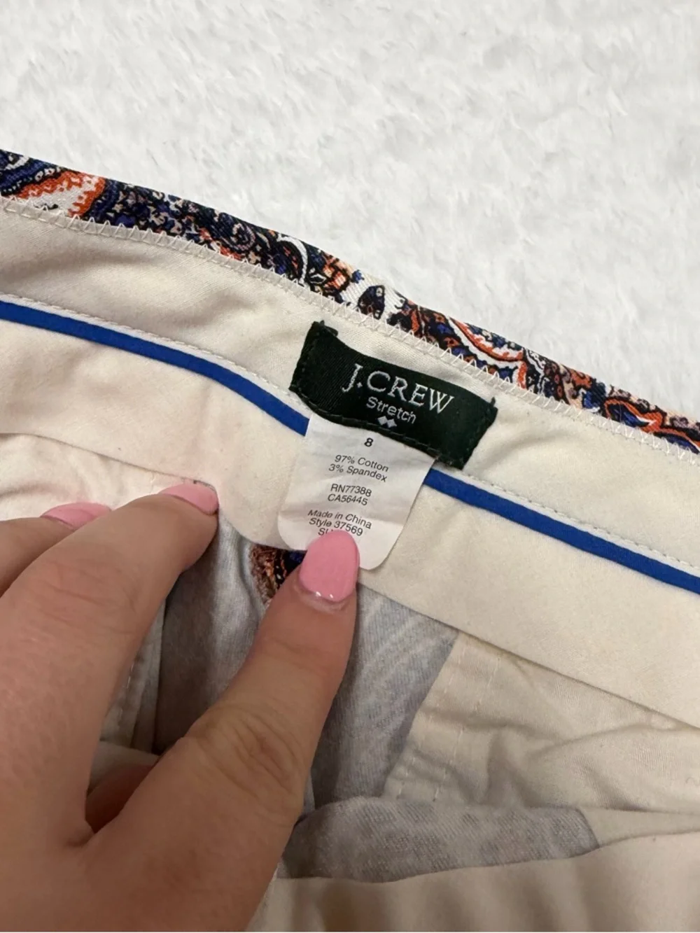 J. Crew Paisley Shorts Size 8